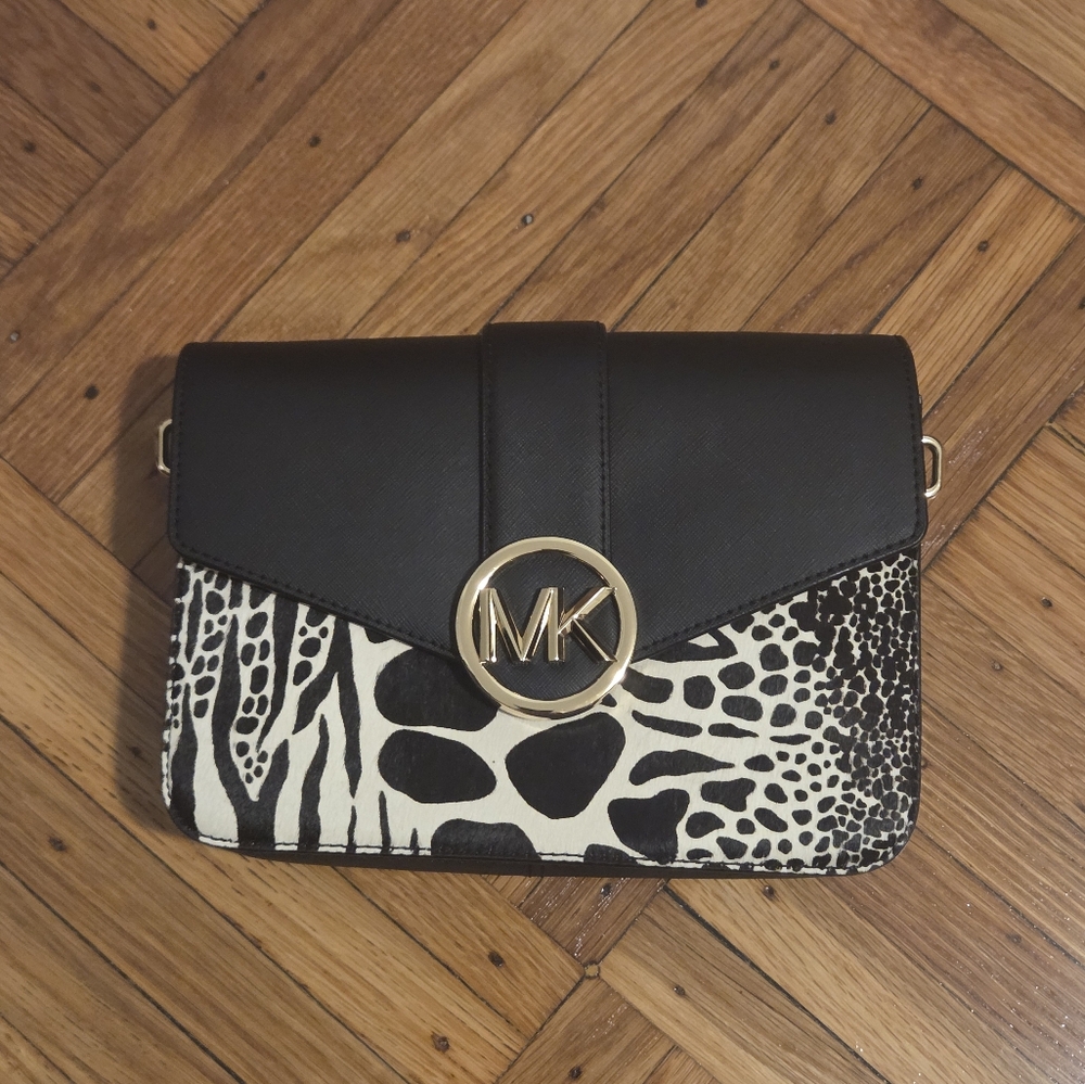 Michael Kors Black and White Animal Print Handbag